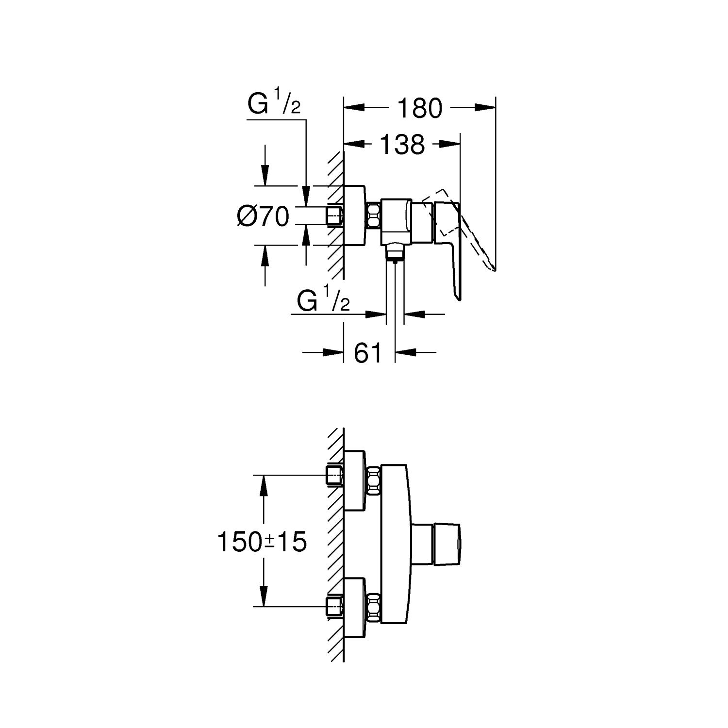 Start Single-lever shower mixer 1/2" 4