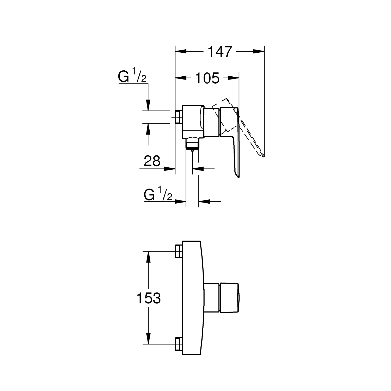 Start Single-lever shower mixer 1/2" 4