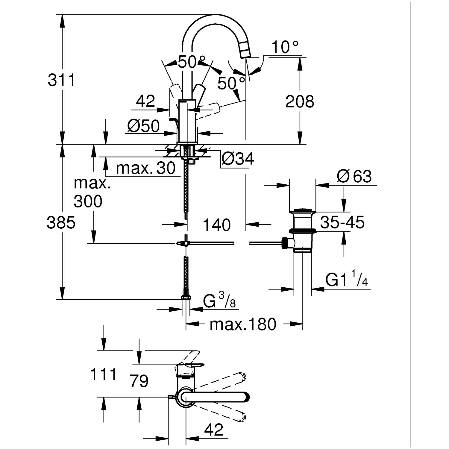 Start Ettgrepsbatteri til servant 1/2"<br />str. L 5