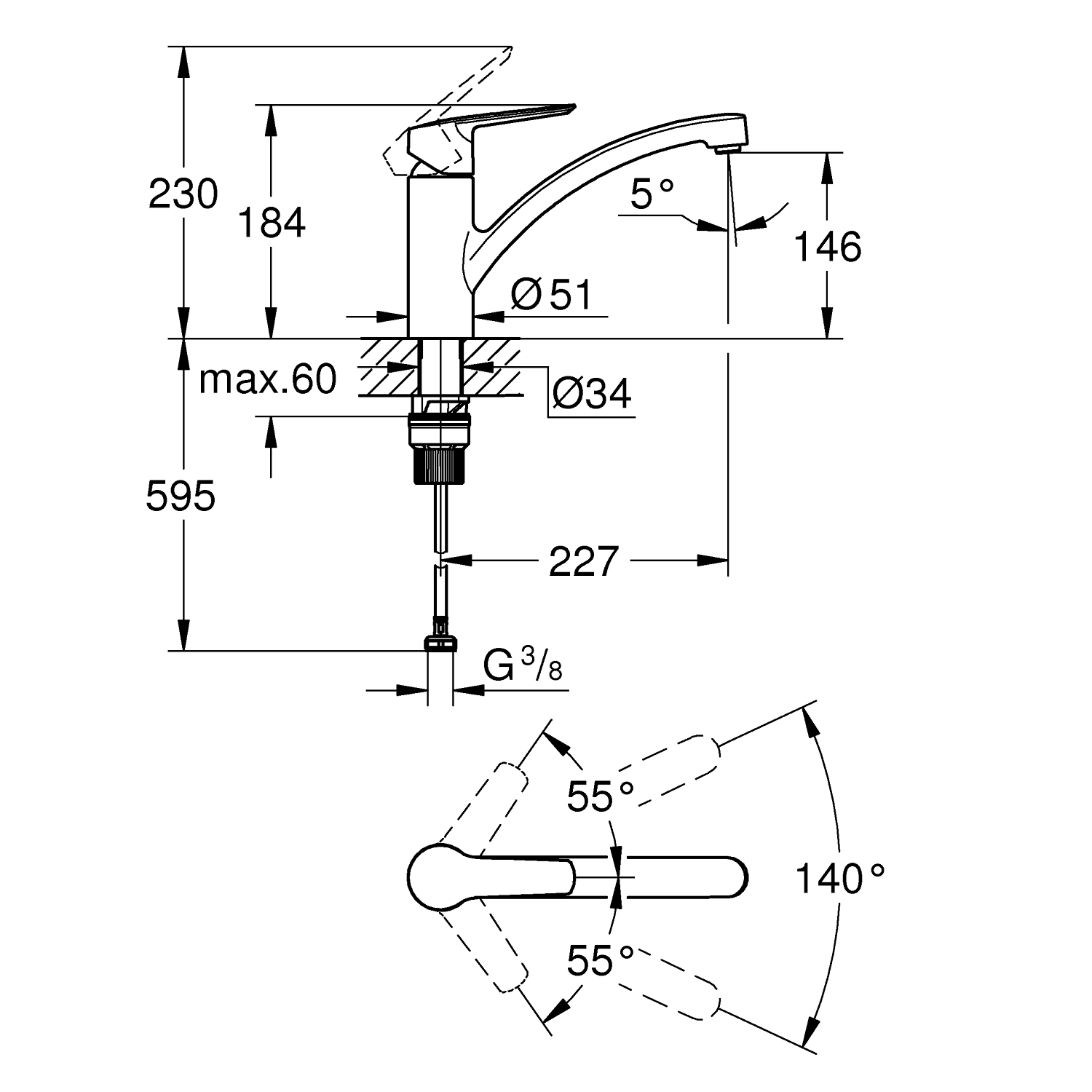 Start - Kitchen Tap Low Spout - Chrome 5