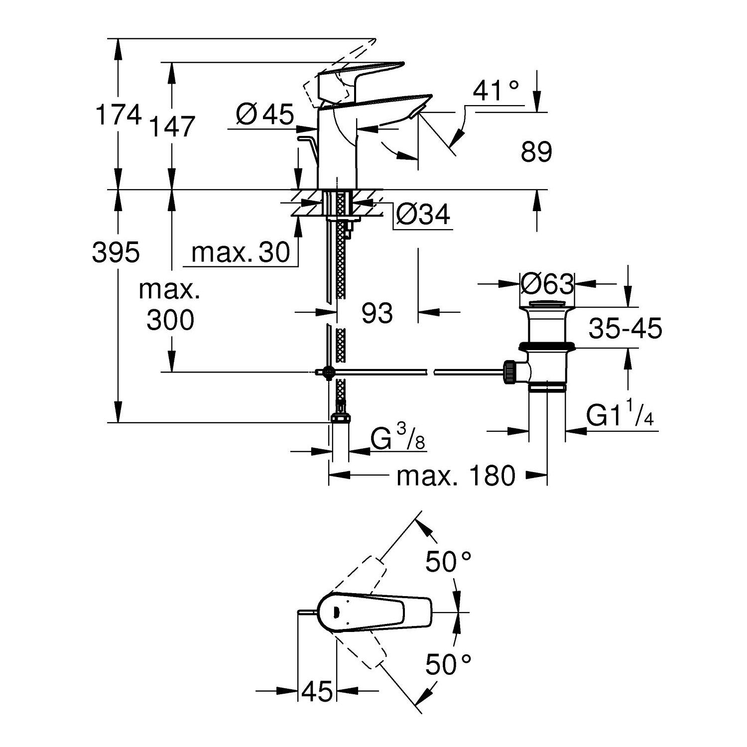 Start Edge Miscelatore monocomando<br />per lavabo<br />Taglia S 6