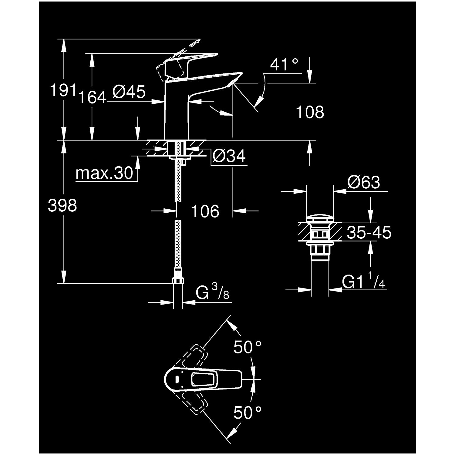 Start Loop - Basin Tap M-Size with Push Open Waste Set - Chrome 5