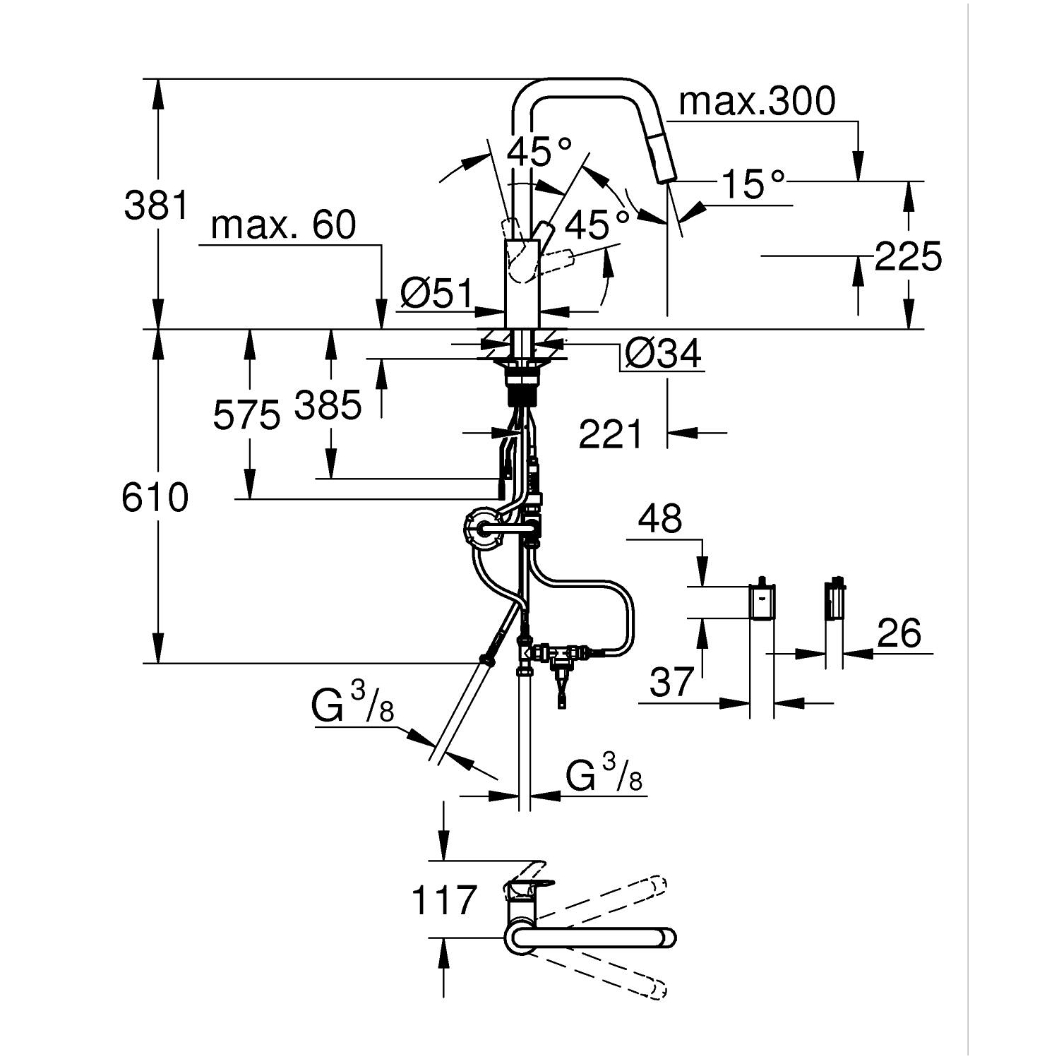 Start Jednouchwytowa bateria zlewozmywakowa, DN 15 5