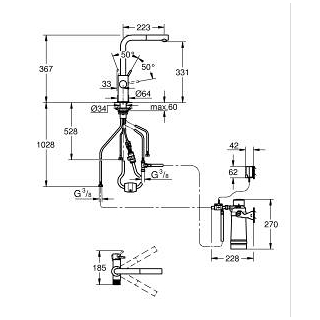 GROHE Blue Pure Minta Starter kit con filtro a 5 fasi taglia S e doccetta estraibile