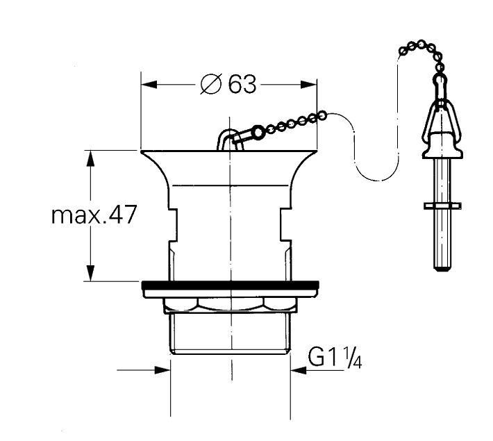 No Collection - GROHE Tapa takımı ölçü ve teknik çizim