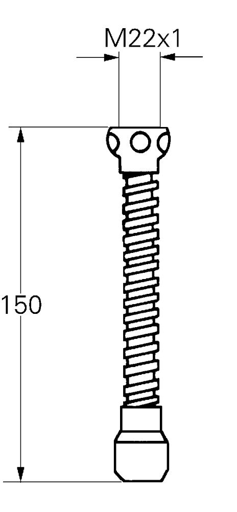 No Collection - GROHE Spiral boru çıkışı M 22x1 ölçü ve teknik çizim