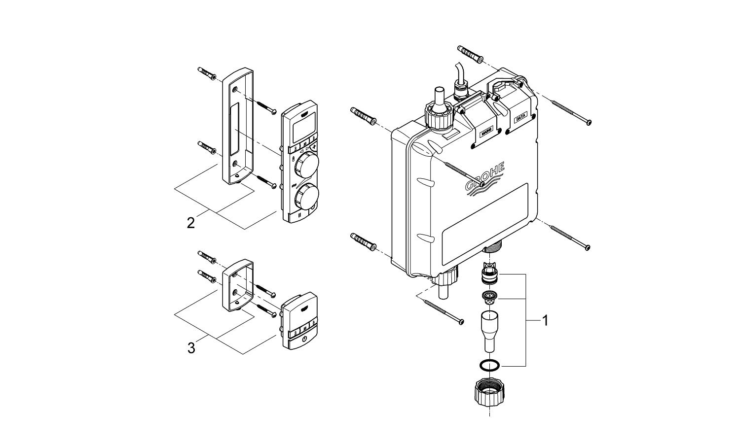 Grohtherm Wireless! High pressure thermostatic shower system GROHE