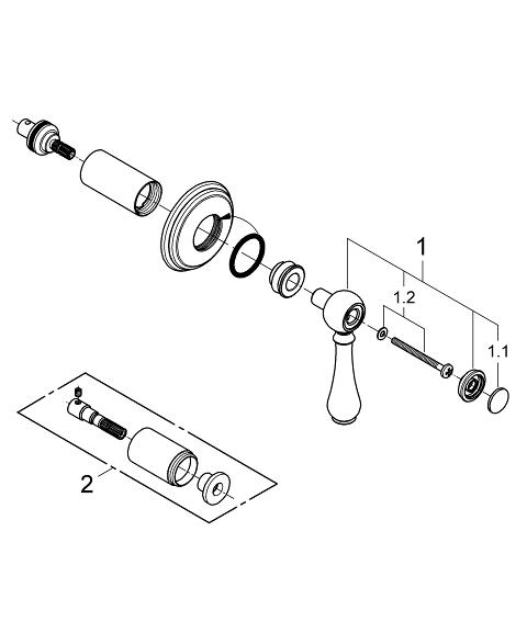 Plus Pressure Balance Valve Trim With Diverter