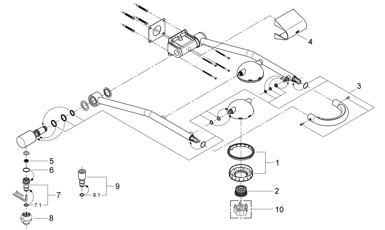 Freehander Shower system for wall mounting GROHE