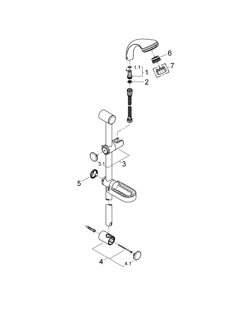 Relexa Plus 80 Top 4 Shower rail set 4 sprays GROHE