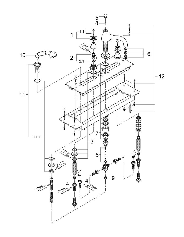 Sinfonia 4hole bath/shower combination GROHE