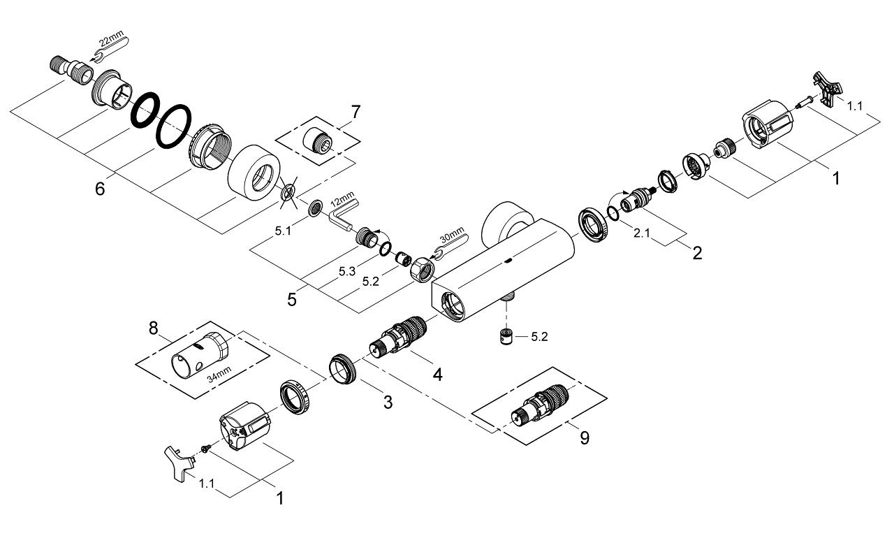 Allure Thermostatic shower mixer 1/2″ GROHE