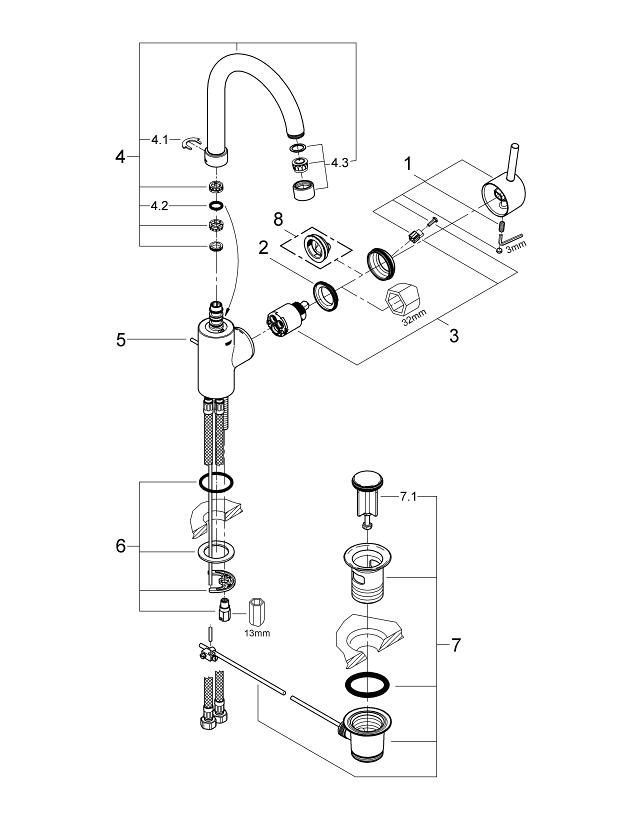 Типы смесителей. Смеситель Grohe Essence 32628000. Смеситель для раковины Grohe feel 32723000. Смеситель Grohe Essence 32628000 для раковины. Внутристенный смеситель Grohe сборка.