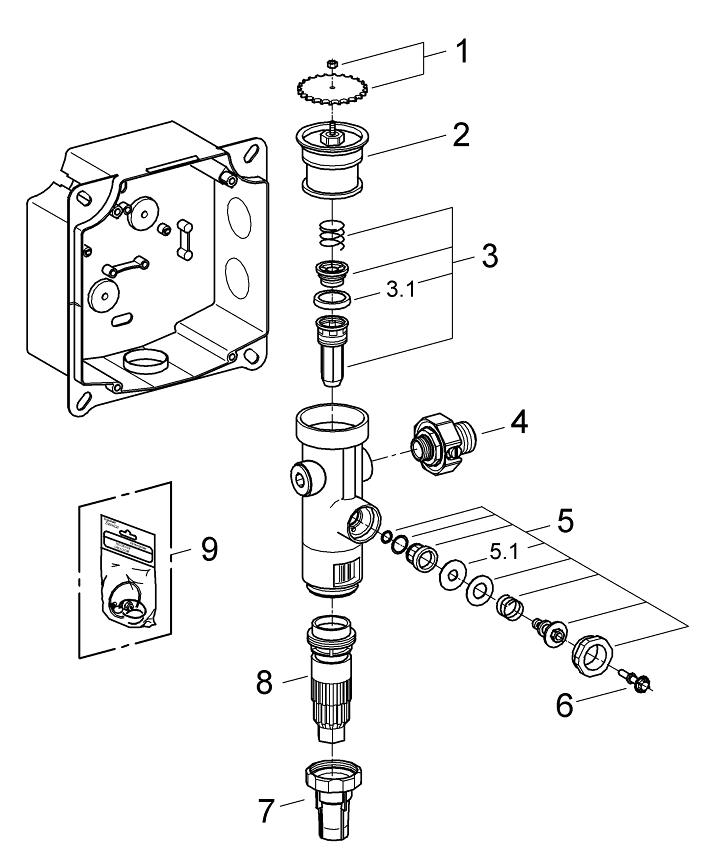 Flush valve for WC GROHE