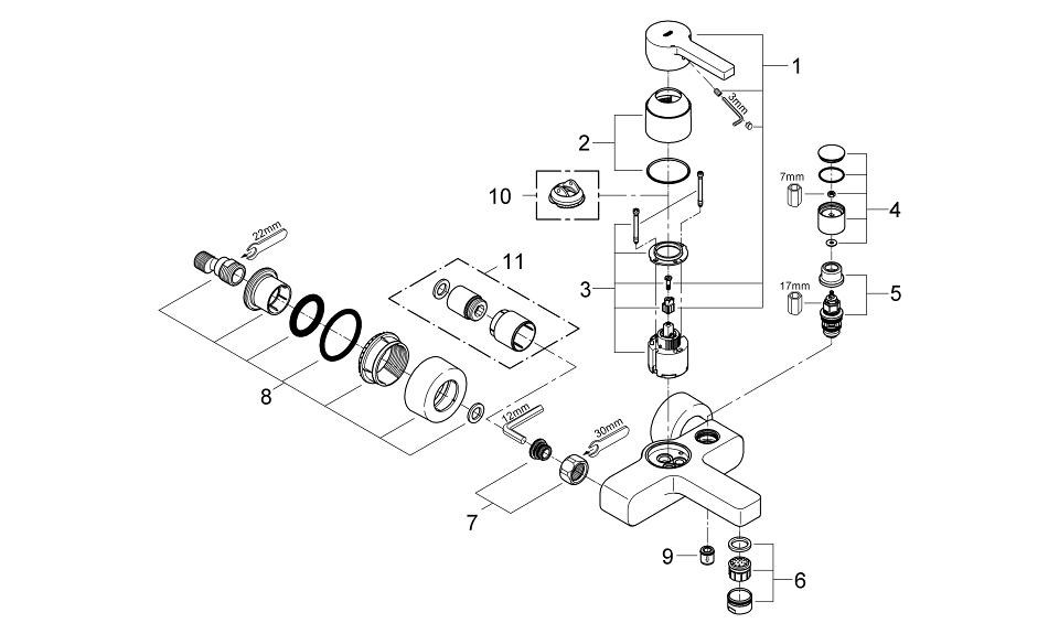 Lineare  Single-lever Bath Shower Mixer 