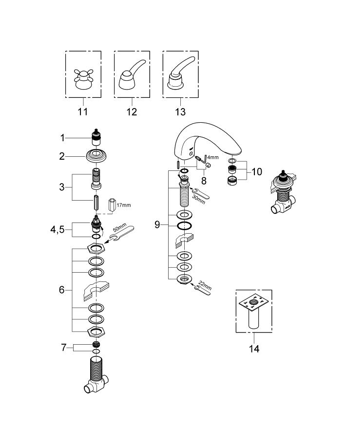 Talia 3hole bath/shower combination GROHE