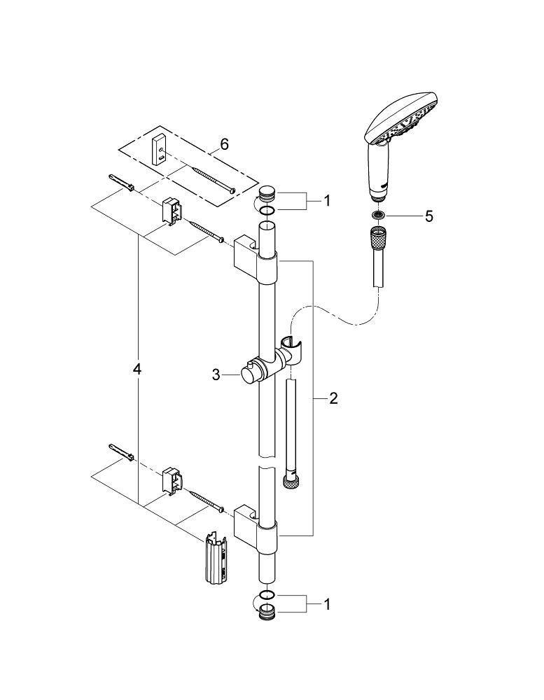 Rainshower Classic 130 Shower rail set 3 sprays GROHE