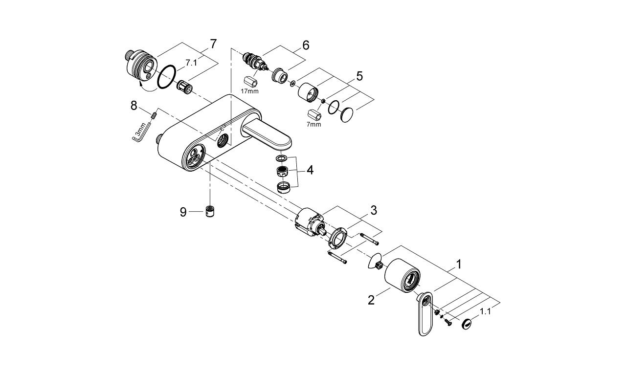 Veris Singlelever bath/shower mixer GROHE