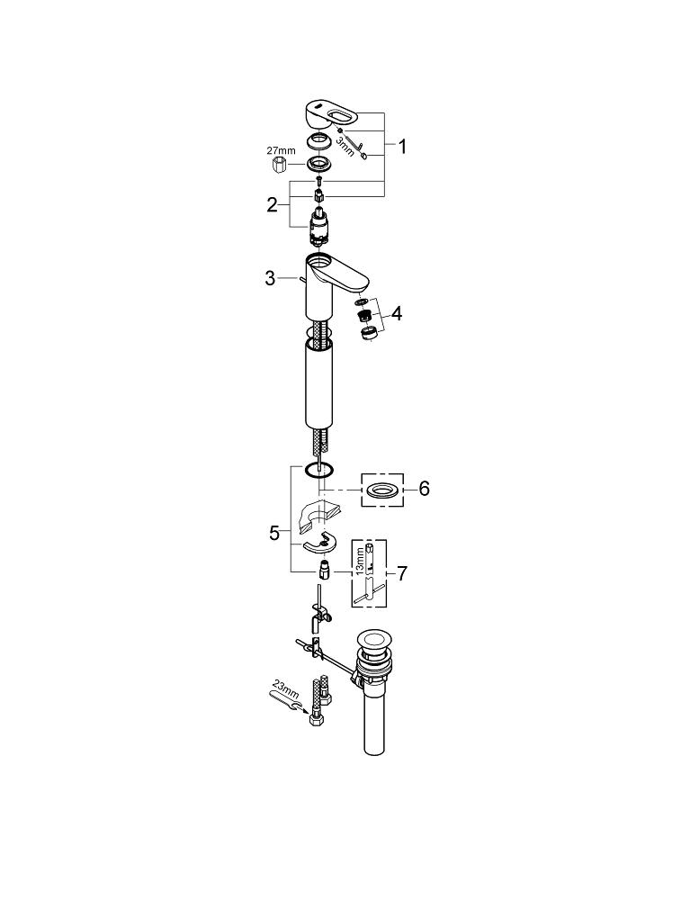 Смеситель grohe bauloop 32856000 монтаж