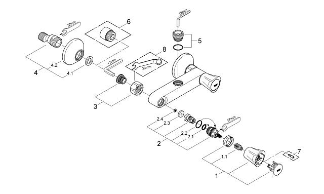GROHE Costa L robinet de douche entraxe 12 cm chromé - 26345001