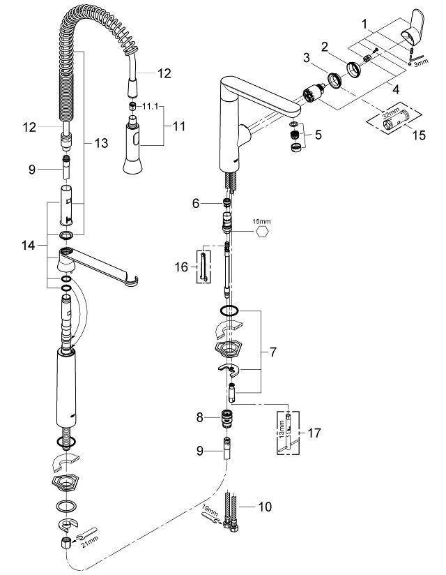 K7 Single-lever sink mixer 1/2″ | GROHE