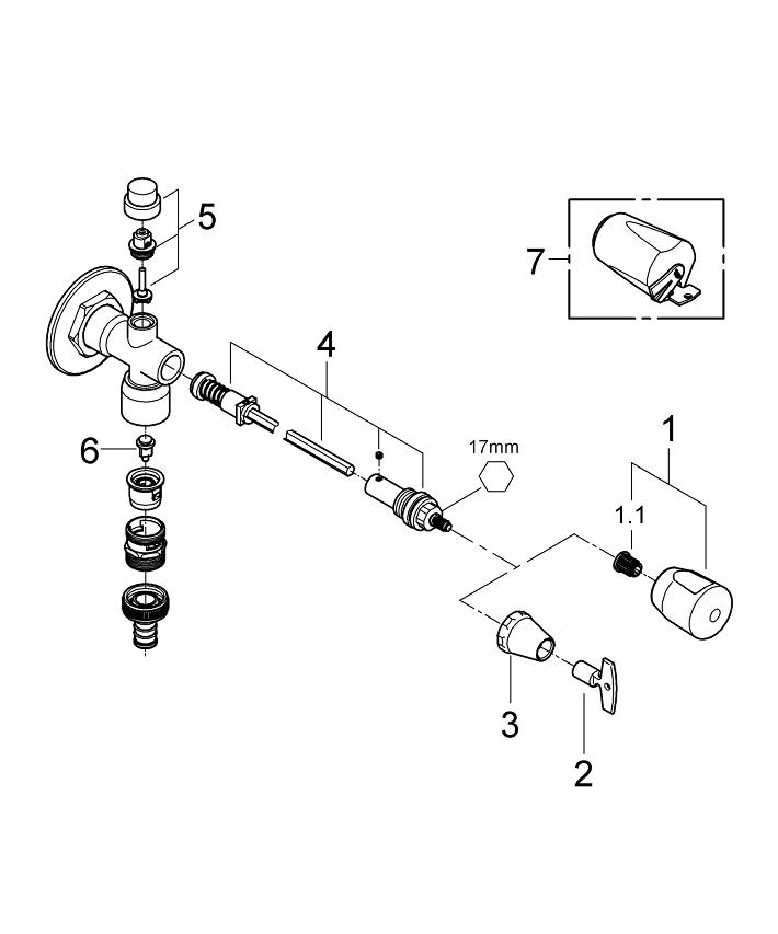 Eurotec outside wall valve kit 1/2″ | GROHE