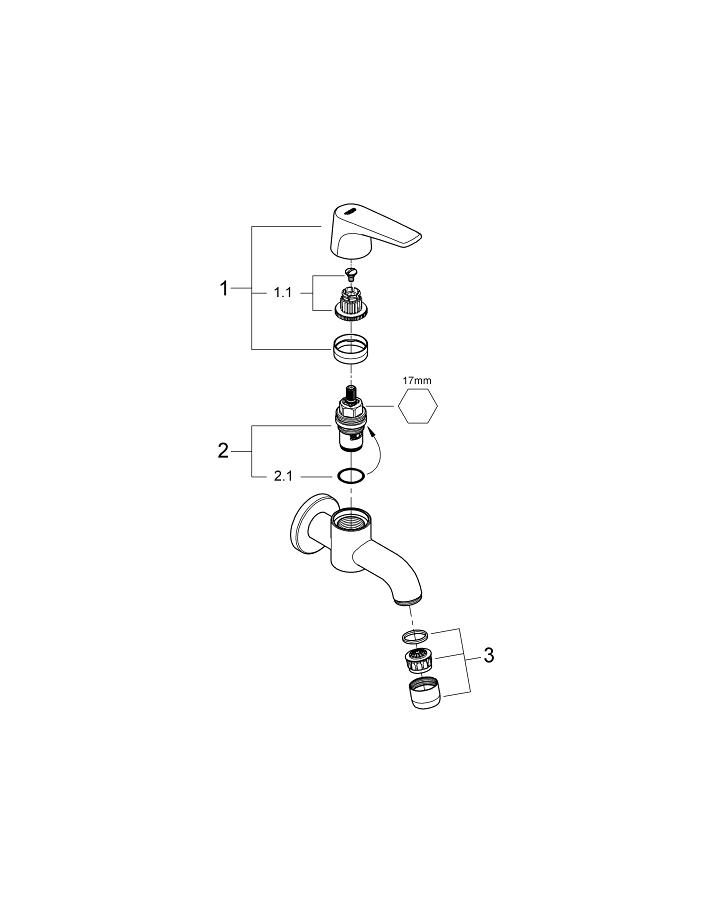 GROHE BauFlow Bibtap 1/2