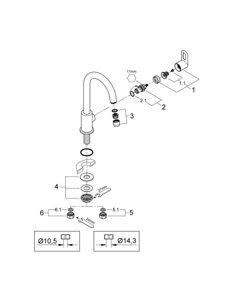 Robinet de cuisine Grohe BauLoop 31222000, Chrome (vendeur tiers