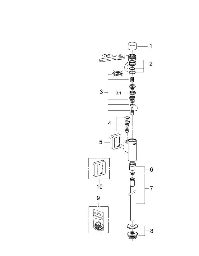 Rondo Flush valve for urinal GROHE