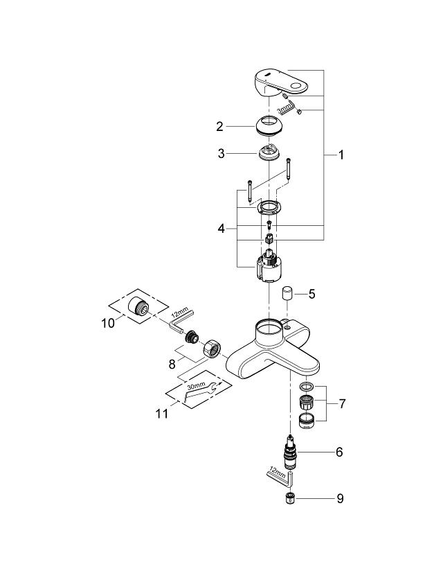 Europlus Singlelever bath/shower mixer GROHE