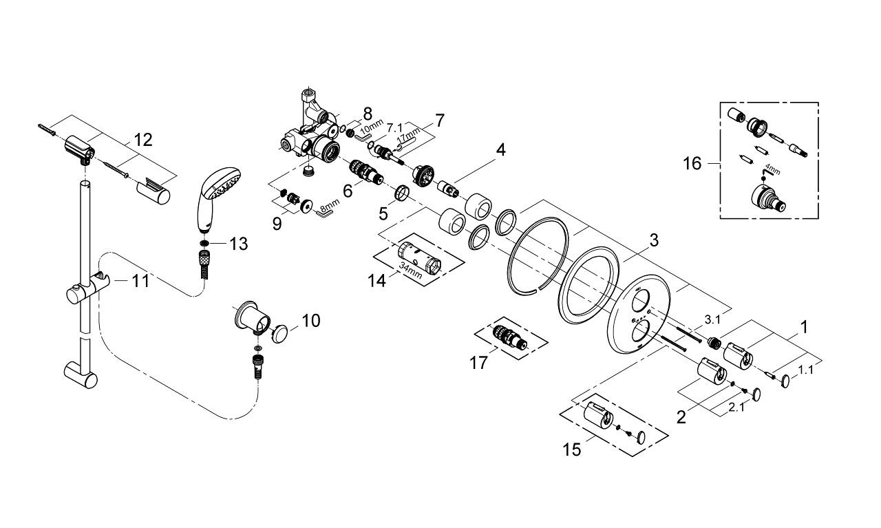 Grohtherm 1000 Concealed shower system GROHE