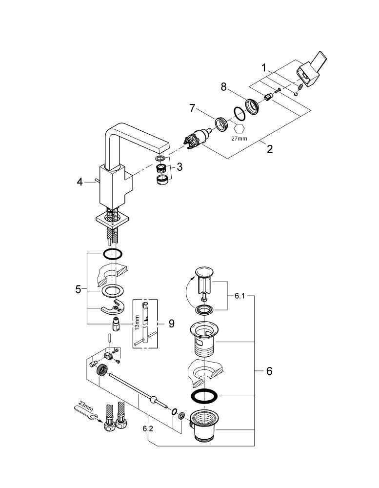 BauMetric Single-lever basin mixer 1/2″ | GROHE