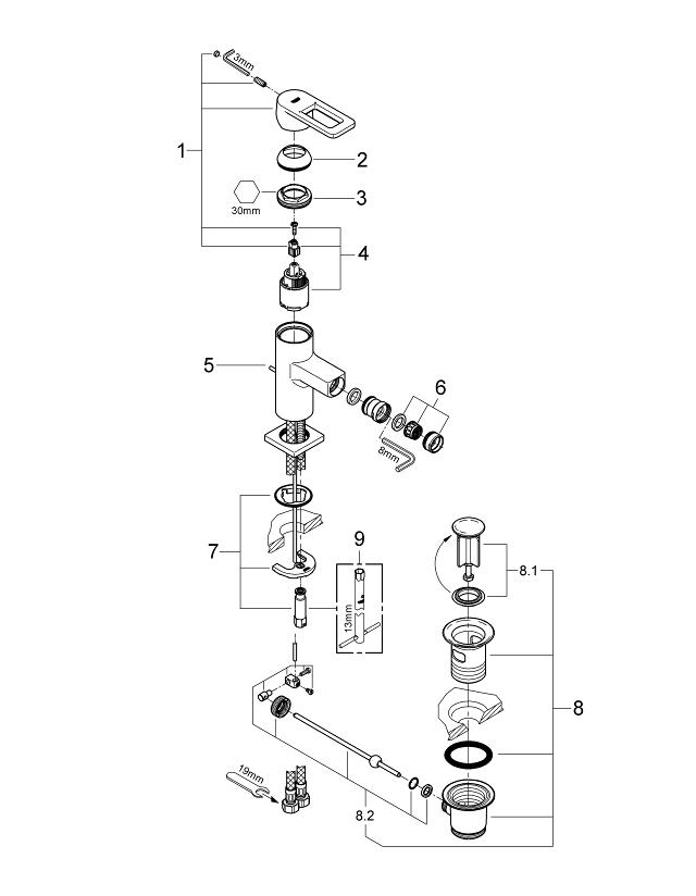 Quadra Single-lever bidet mixer 1/2″ S-Size | GROHE