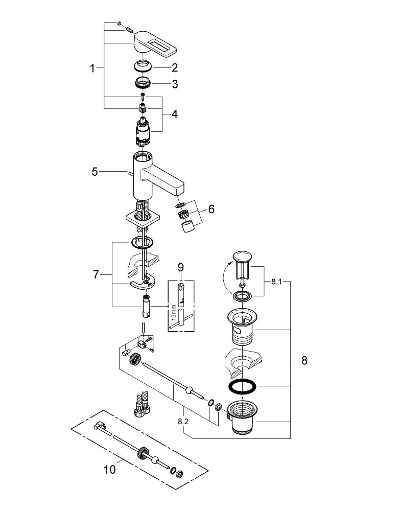 Quadra Singlelever basin mixer XSSize GROHE