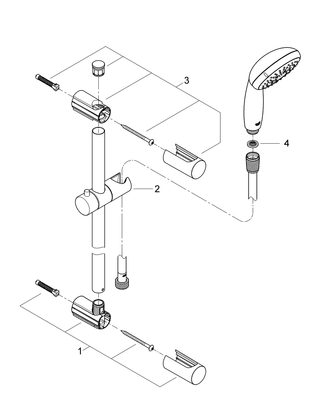 Vitalio Start 100 Shower rail set 3 sprays GROHE
