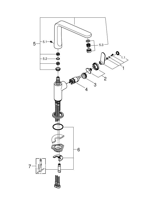 Veris Single-lever sink mixer 1/2″ | GROHE