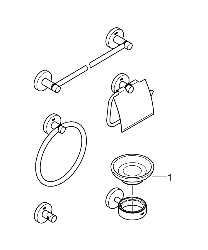 Essentials Master bathroom accessories set 5in1 GROHE