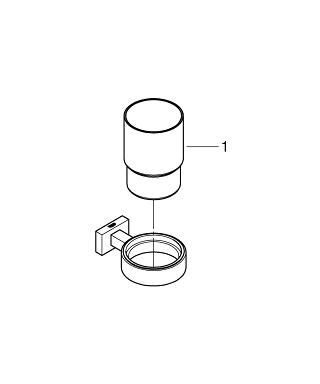 Portabicchiere Grohe Essentials Cube Con Bicchiere - Cromato Per Bagno
