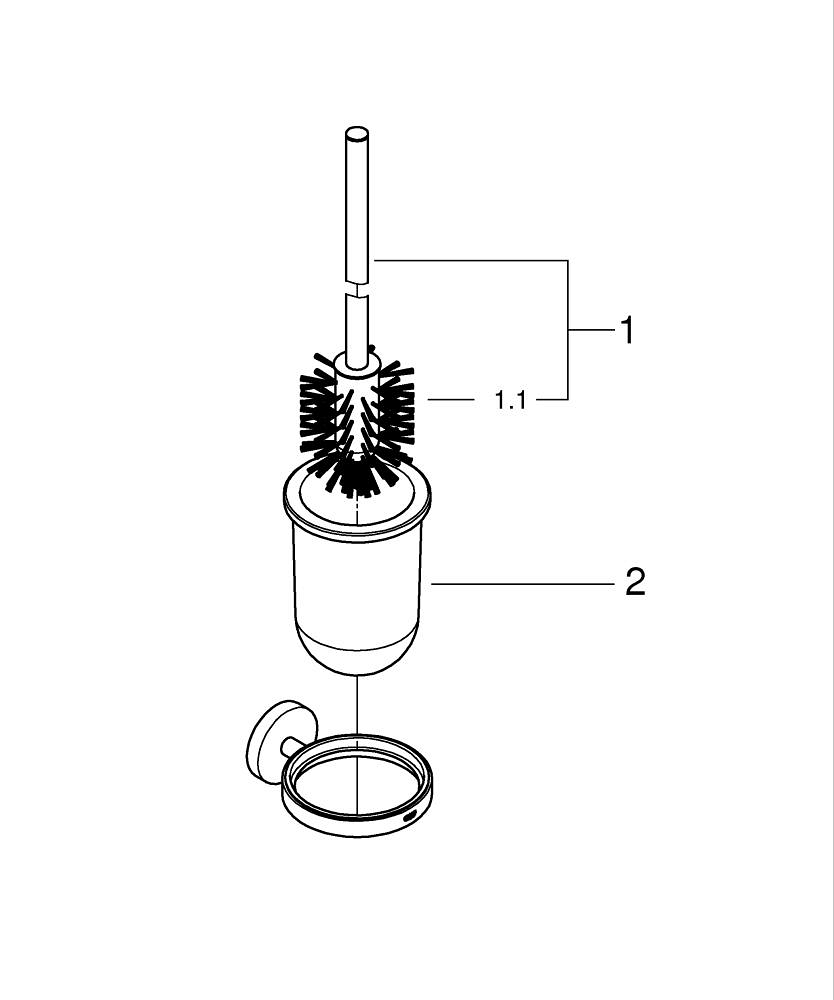 Grohe Essentials Tête De Balai WC Noir – Accessoire Toilette Design Et Robuste