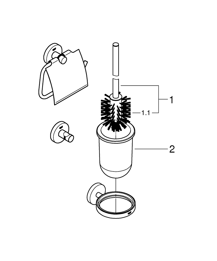 Essentials Cube Conjunto de accesorios Guest 3 en 1 | GROHE