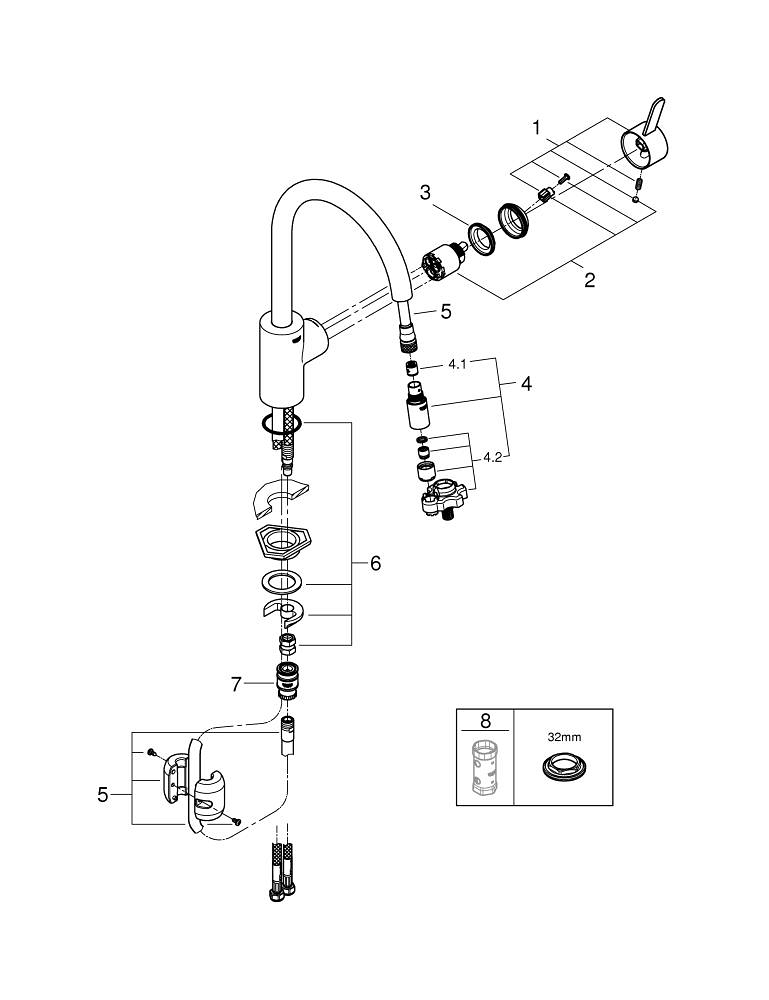 Flexible Alimentation 45484000 Avec Clips (Paire) Grohe