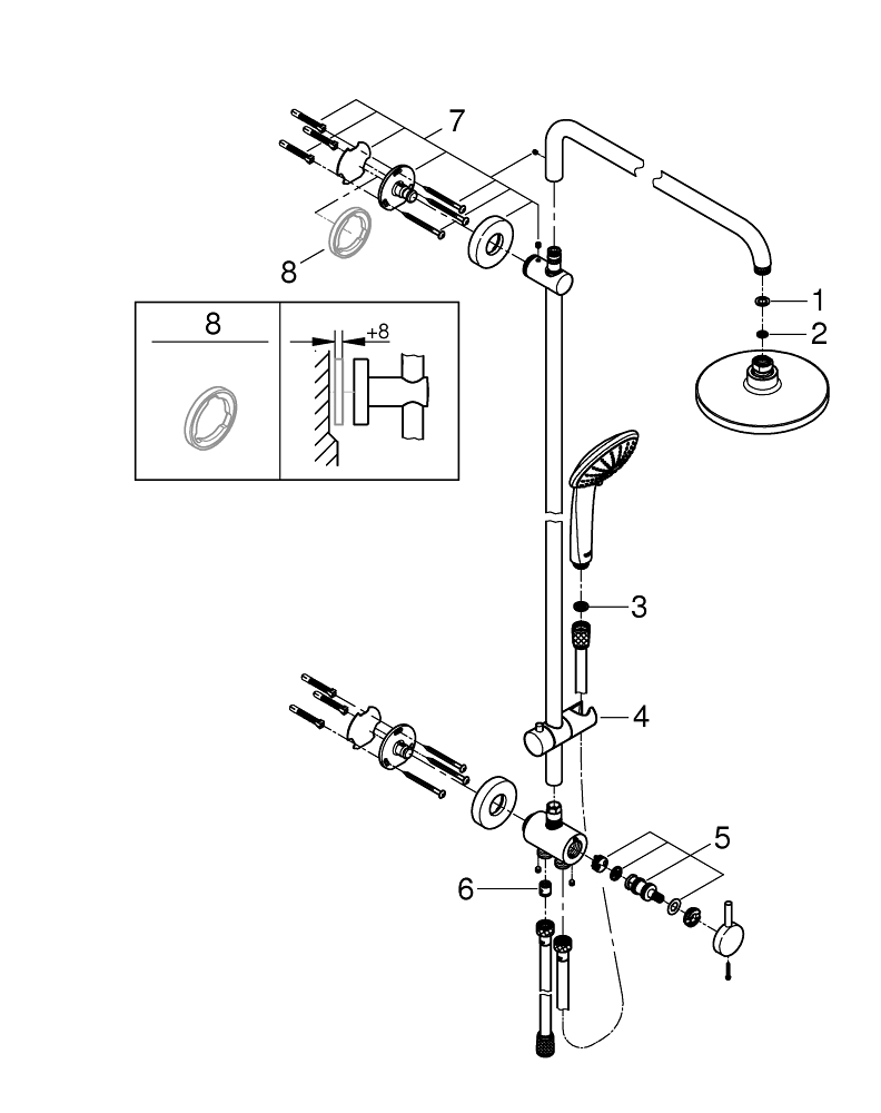 Euphoria System 180 Duschsystem mit Umstellung für die ...