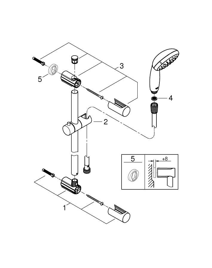 Vitalio Start 100 Shower rail set 1 spray GROHE