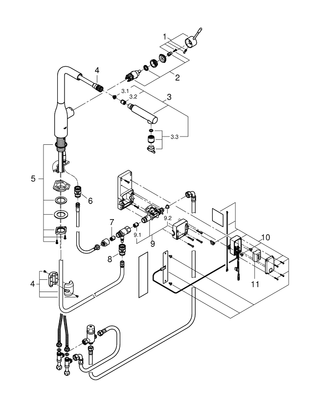 Essence Foot Control Electronic singlelever sink mixer 1/2″ GROHE