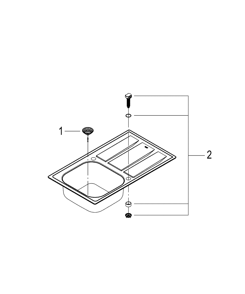 K400 Fregadero de acero inoxidable con escurridor GROHE