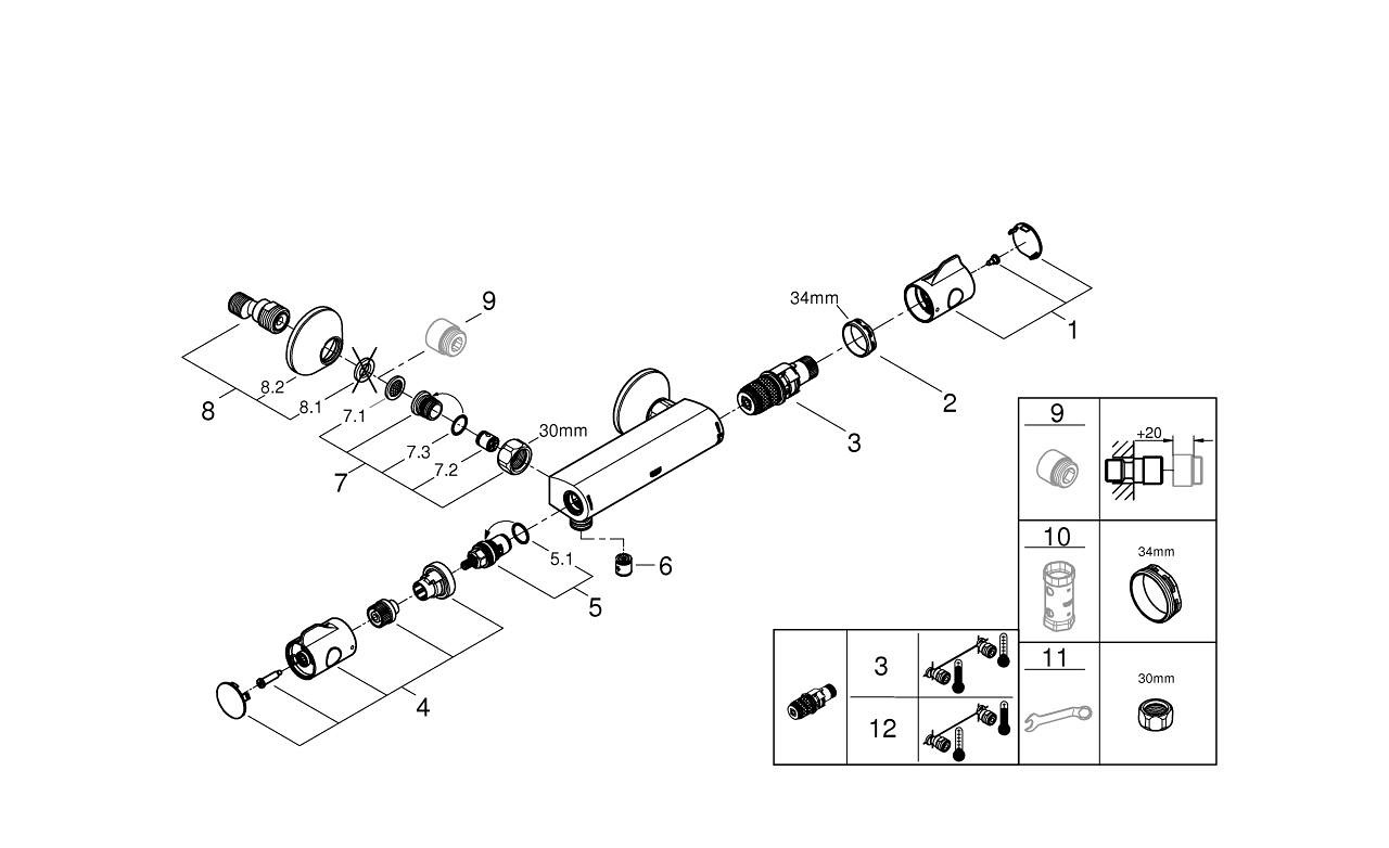 Grohtherm 800 Thermostatic shower mixer 1/2″ GROHE