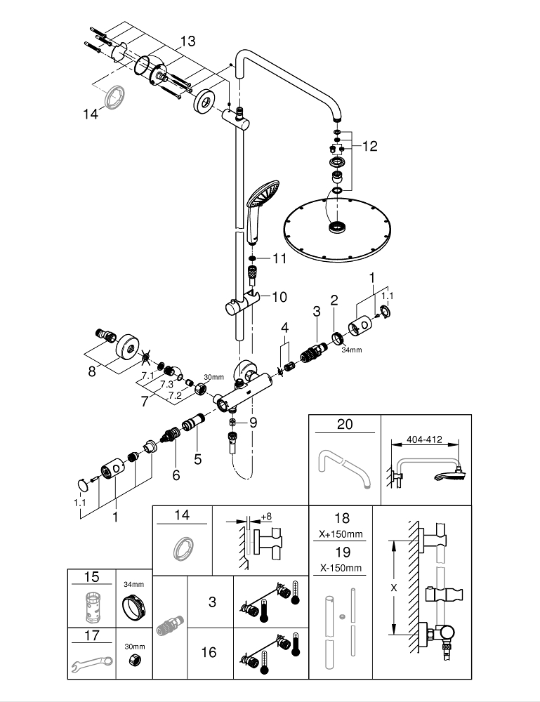 Grohe 26075AO0 Euphoria System 310 Columna de ducha - grafito