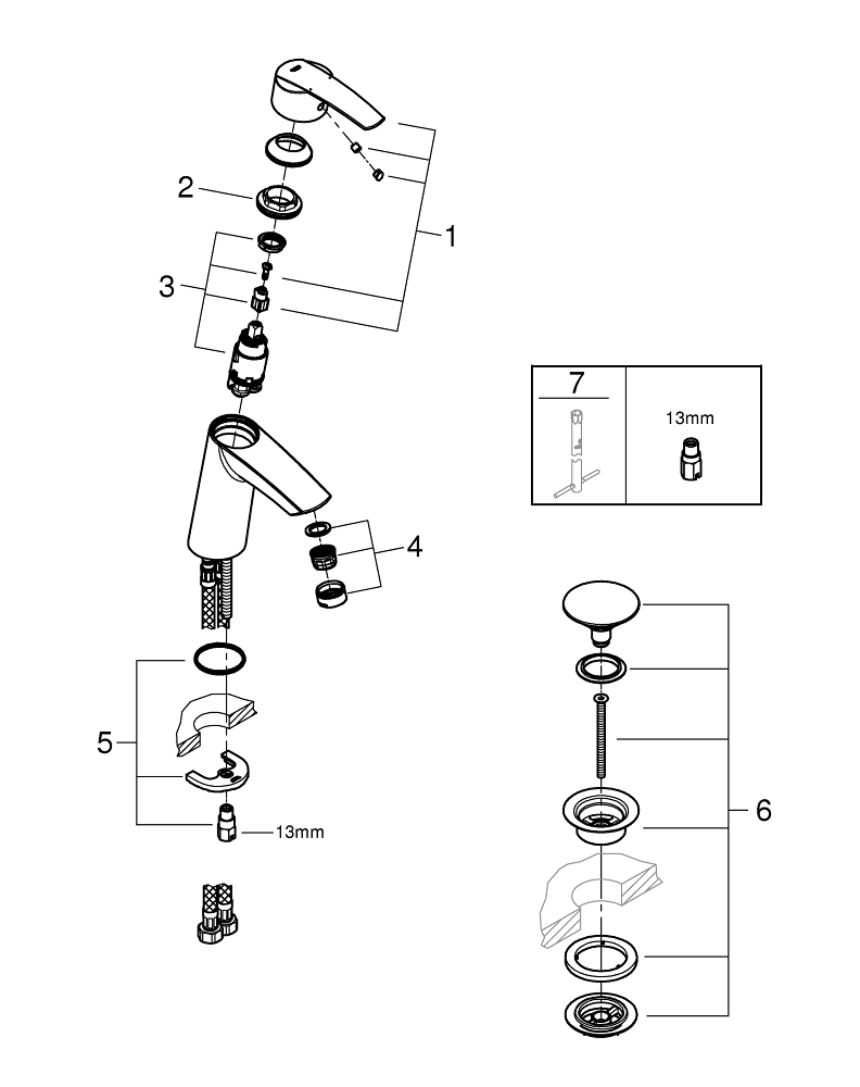 Схема смесителя для ванной