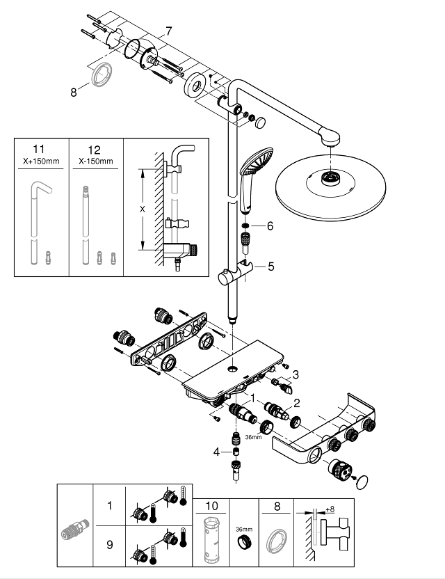 Euphoria SmartControl System 310 Duo Colonne de douche avec mitigeur