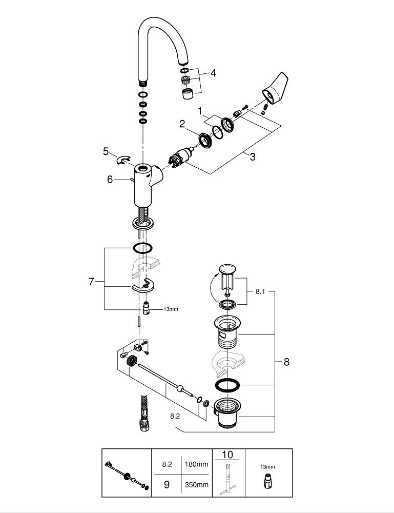 GROHE QUICKFIX Start Edge Miscelatore Lavabo - Monocomando, Cromo, Con Tecnologia Water Saving - Foto 11